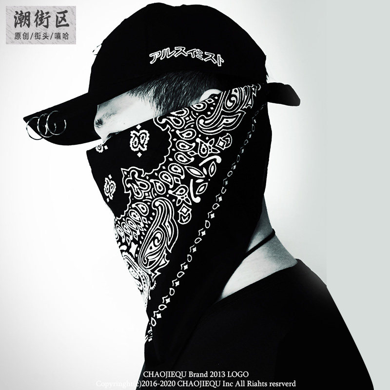 Original trendy Korean version hip hop street dance headscarf wave male and female lovers Same-night Club Rock Wind Cashew Headscarf Tide