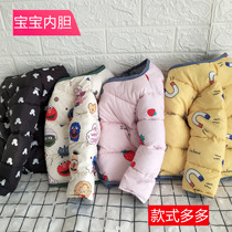 2020 childrens down cotton cotton liner light thin male and female baby cartoon No collar cotton clothes foreign air short style warm jacket
