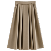 Van Th Blue Enhburn Wind Black A Character Half Body Skirt Woman Early Spring High Waist Suit Skirt 100 Pleated Umbrella Skirt 23FS13283