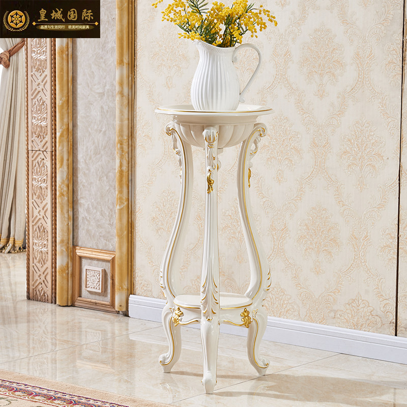 European-style all solid wood flower stand indoor living room ground high foot flower pot stand simple balcony floor hanging orchid flower pot stand