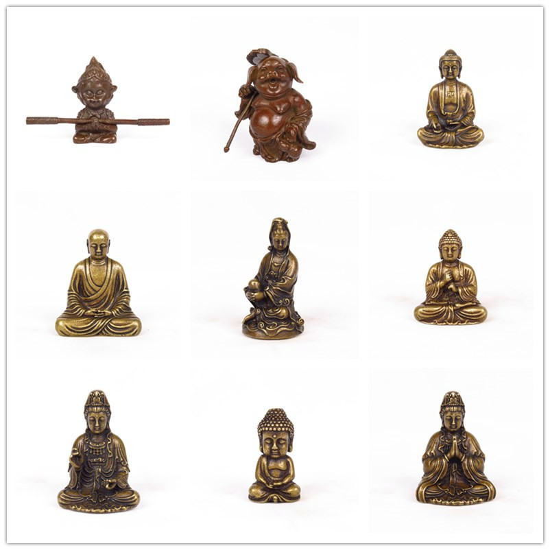 Pure bronze Buddha statue Guanyin carry-on car like Come to Buddha Hide King Car Interior Car Interior Goods Small Pendulum Mass Buddha Amio