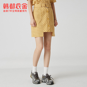 韩都衣舍2021夏新款韩版制服小个子显高显瘦时尚套装女RE7384咊