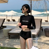 Черный купальник, сексуальный спортивный лонгслив для школьников, защита от солнца