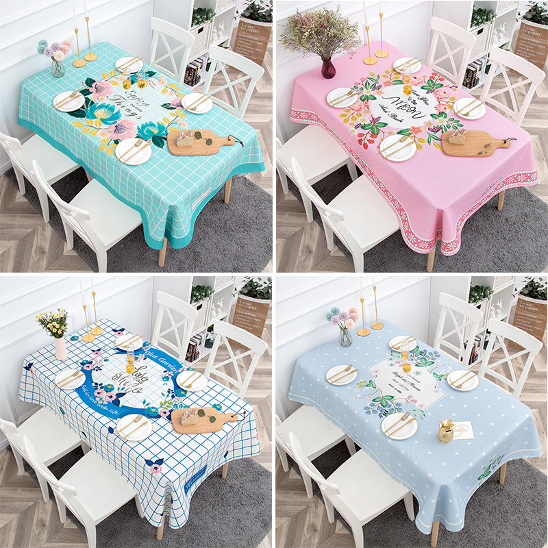 Nordic Flowers Waterproof Table Cloth rectangular tablecloth dust-proof table cloth cover table cloth can be customized