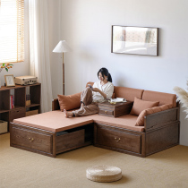 Modern Luohan bed solid wood new Chinese style sofa bed small apartment living room dual-purpose push-pull bed double pull-out imperial concubine bed