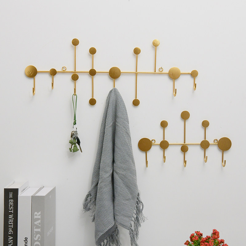 Nordic minimalist creative in door GENGUAN CLOTHES HOOK FITTING CLOAKROOM CLOTHING CAP HOLDER FREE OF PUNCH KEY WALL-MOUNTED STORAGE-Taobao