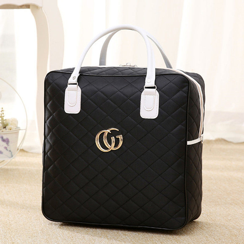 New portable travel bag men's and women's luggage bag Student duffel bag large capacity short trip bag solid color travel bag