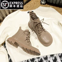 Martens, утепленные короткие сапоги, абрикосовая повязка на голову со шнурками, круглый носок