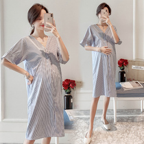 Pregnant women summer dress tide mother personality maternity dress net red long fairy maternity dress summer loose outer wear