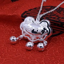 Gold Shop 999 Pure Silver Long Life Lock Long Life Hundreds Of Children Baby Long Life Lock Pendant Birthday Gift Giving Birth