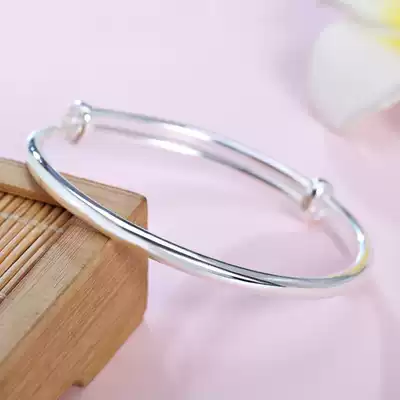 Gold Shop Glossy 999 Sterling Silver Bracelet Foot Silver Korean Simple Bracelet for Valentine's Day Gift