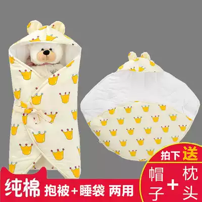 Baby huddling autumn and winter thickened cotton newborn spring and autumn newborn anti-shock sleeping bag outside the bag quilt supplies