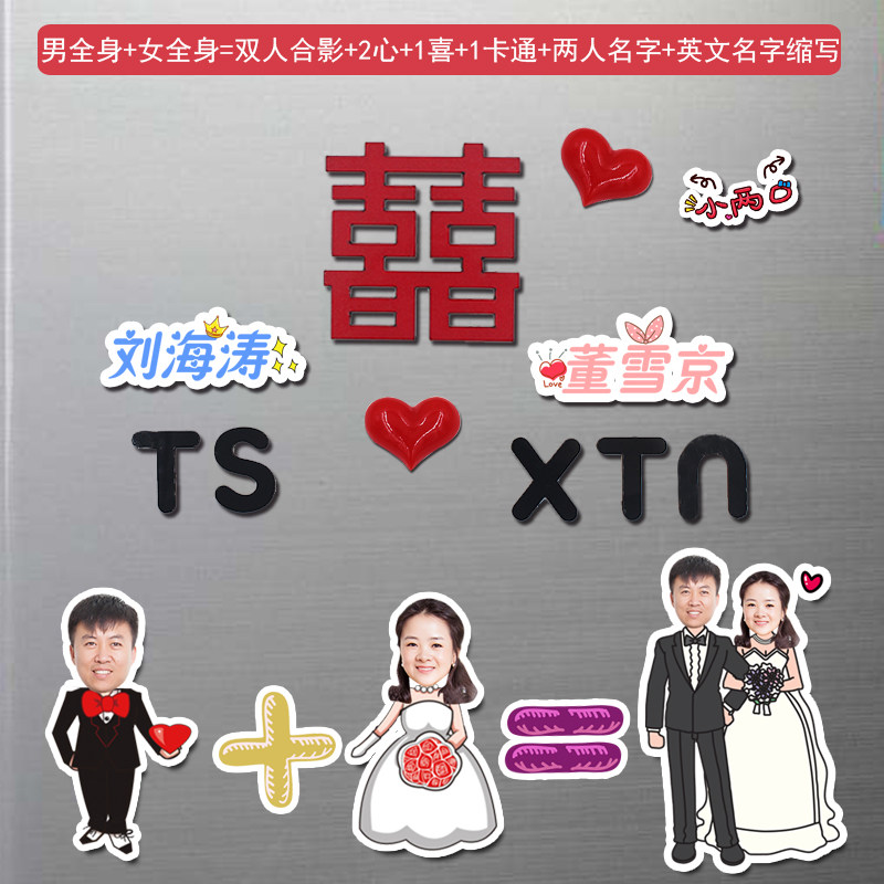 Personality Custom Diy Fridge Post Big Head Stickup Photo Shake Sound Wedding Acrylic Pop Creative Couple Magnet