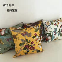 Pillow cover without core 2 American vintage linen sofa cushion cover Pillow cover square custom