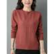 Spring and Autumn 100 Pure Wool Sweater Women's Short Thin Sweater 2024 New Women's Loose Round Neck Bottoming Shirt