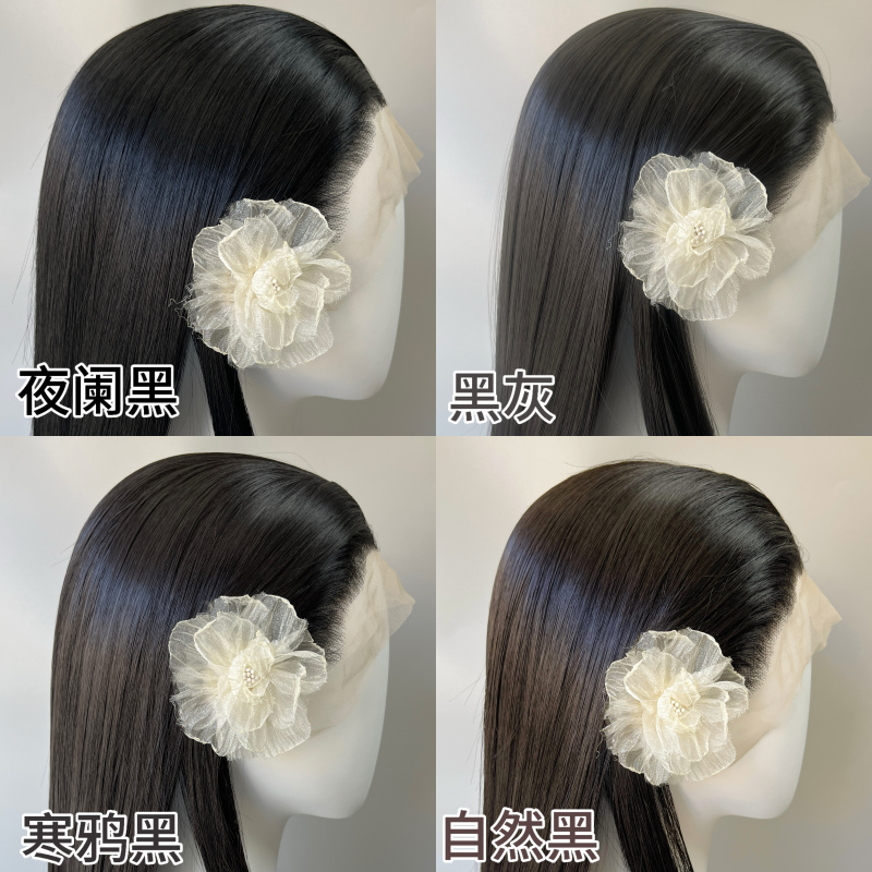 Flat Head Xiao Xu Black Series Cos Universal Hand-Crocheted Wig Collection 13×4 Large Lace Hand-Crocheted High-Temperature Fiber Wig