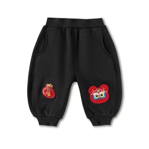 巴拉巴拉童装儿童加绒长裤子男童2026冬装新款红色拜年服女童宝宝