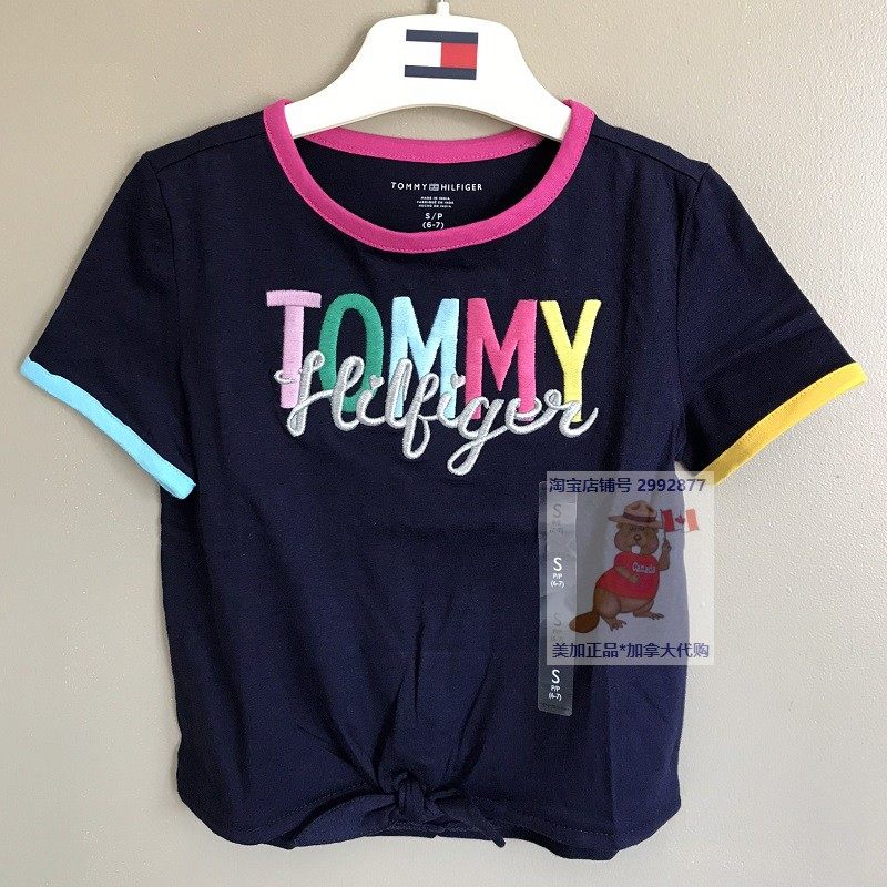 TOMMY 2 pieces straight mail Canadian Tommy girl dress POLO skirt Cowboy shorts foreign dress short dress short sleeve T-shirt