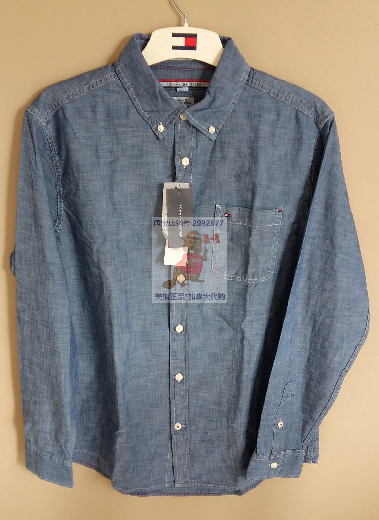 TOMMY S-up version to work Business Canada Import Tommy Men's shirts Long sleeves shirt denim
