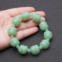 Xinjiang and Tian Yuseed Ducks Egg Turquoi Lion Head Bracelet for men and women Jewelry Jade jade Hand Chain Jade