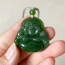 Xinjiang and Tian Yubei Yumiya Buddha hanging pendant womens spinach green laughing Buddha Pau Ping An pendant