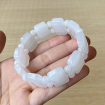 And Tian Yubai Yuhand serial creative personality male and female with jade handmade chain of hand chain goat fat white jade handrow