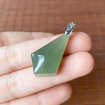 And field jade clear water color diamond pendant s925 pure silver lock bone chain brief generous female with multi-edge drop lock bone pendant