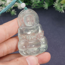 Jade Guanyin pendant Mens Bing Waxy Guanyin Lotus Guanyin Jade pendant Jade brand Jade Guanyin Year of Life pendant