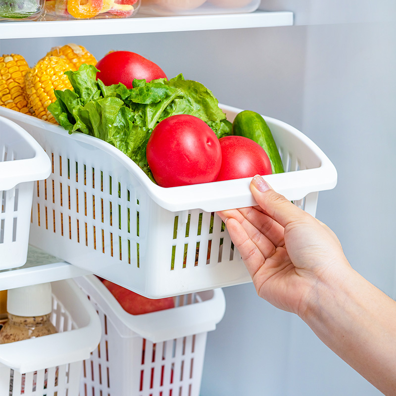 Japan Imported Kitchen Containing Basket Plastic Fridge Containing Basket Overall Cabinet Seasoned Bottle Containing box Desktop finishing basket