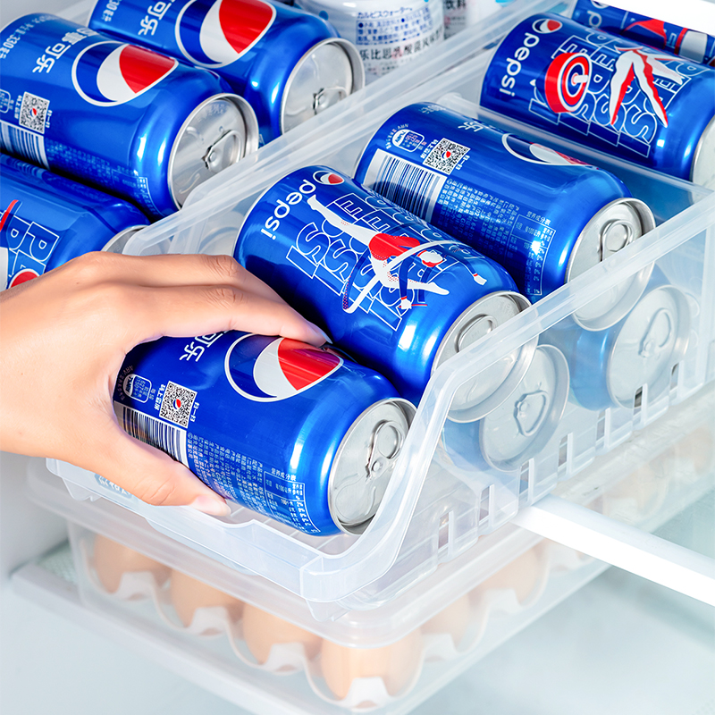 Korean imported refrigerator drink storage box artifact beer cans finishing box Coke Sprite storage box finishing