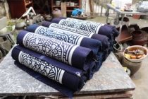 Indigo printing and dyeing blue cheek valerian whole roll of old coarse cloth long uncut old coarse cloth quilt old homespun quilt printed cloth