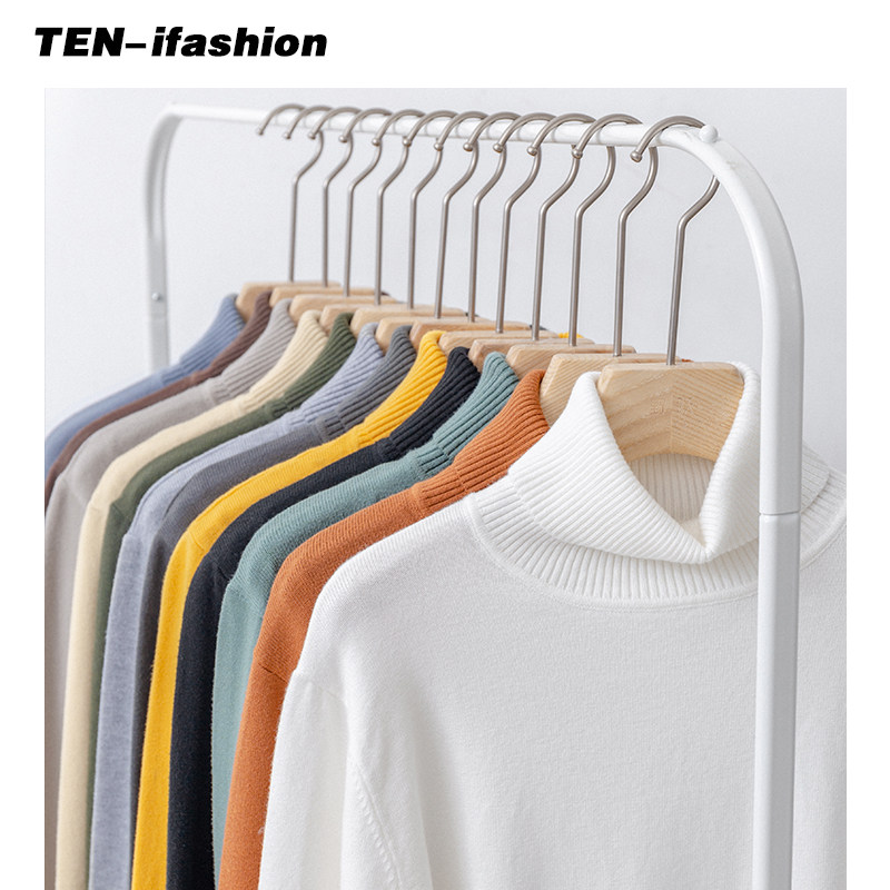 2020 new autumn and winter turtleneck sweater men's Japanese retro British style Korean version slim pullover sweater bottoming shirt