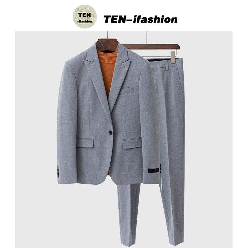 Korean Sense Super Men's Kit Han Bride Married British Career Business Leisure Small Suit Costume