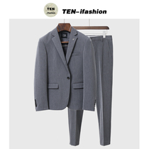 2020 new Korean mens suit suit trend British style Korean slim groom groom best man casual small suit