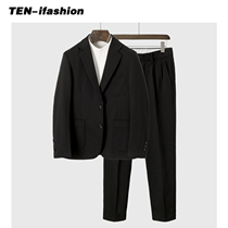 Casual suit mens suit handsome loose single Western Korean trend ins Korean suit mens solid color casual jacket