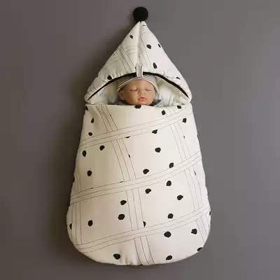 Baby huddled cotton autumn and winter thickened newborn baby products newborn baby baby swaddling bag children anti-kicking