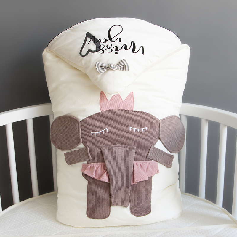 Baby blanket Baby blanket Autumn and winter cotton thickened newborn baby products Newborn baby swaddling blanket dual-use out