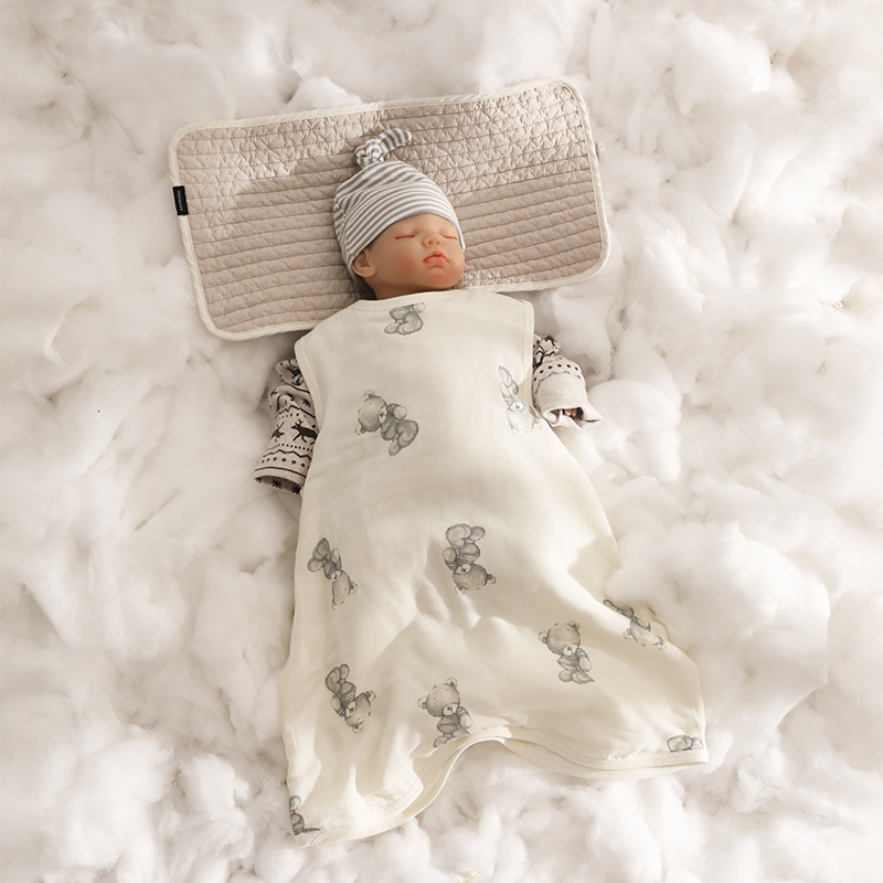 Bamboo Cotton Vest Baby Sleeping Bag Summer Thin with sleeveless newborn baby gauze Summer Children's air-conditioned room Anti-kick quilt