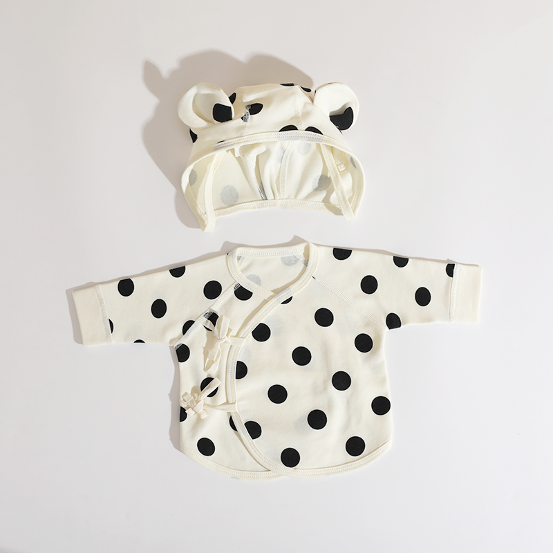 乳児新生児ハーフバック服純綿A型トップス新生児ぴったりフィット0-3長袖服僧侶服