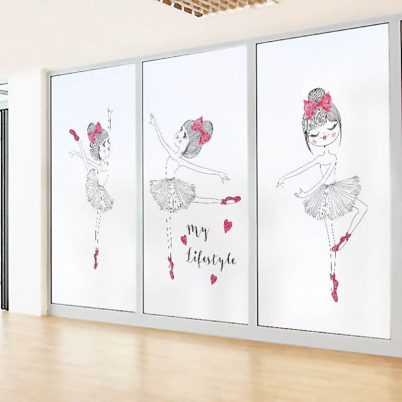 Glass Sticker Windows Decoration Training Room Dance Room Yoga Transfer Doors Frosted Film Shade Anti-Walk Light