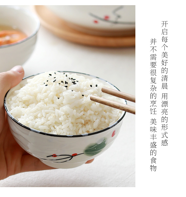 Home to eat bread and butter of jingdezhen ceramic rainbow such use large bowl soup bowl creative contracted Japanese under the glaze color tableware