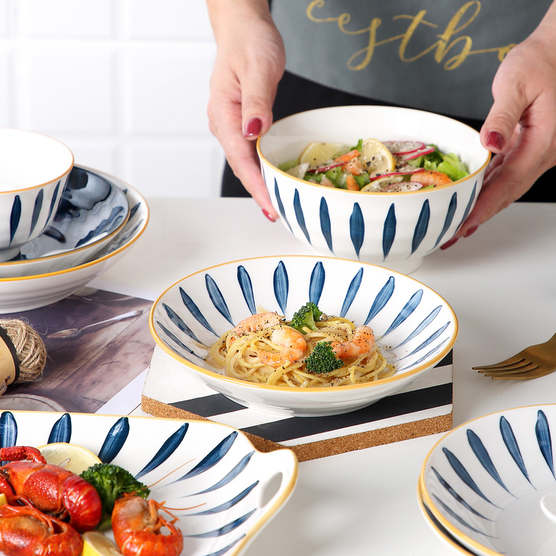 The dishes suit household jingdezhen 0 under The glaze The Japanese web celebrity ceramic rice bowl chopsticks ipads porcelain tableware portfolio