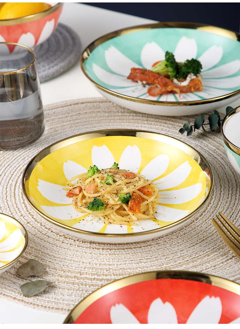 Japanese ceramic dish dish dish household creative web celebrity dish fish dish, tableware breakfast dish soup plate of jingdezhen