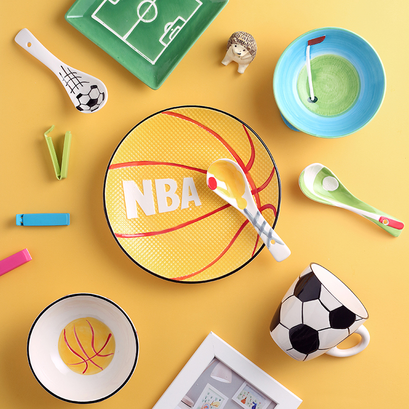 Dishes suit household children cartoon creative eats one bowl dish dish dish glass ceramic tableware