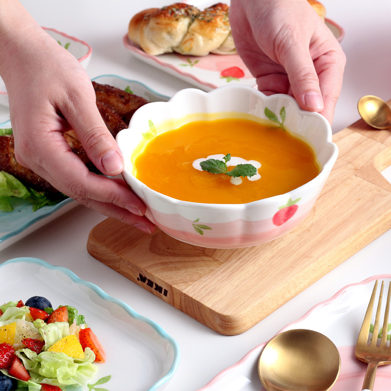 Dishes suit household to eat bread and butter dish dish dish creative lovely web celebrity rainbow such use salad bowl single ceramic tableware