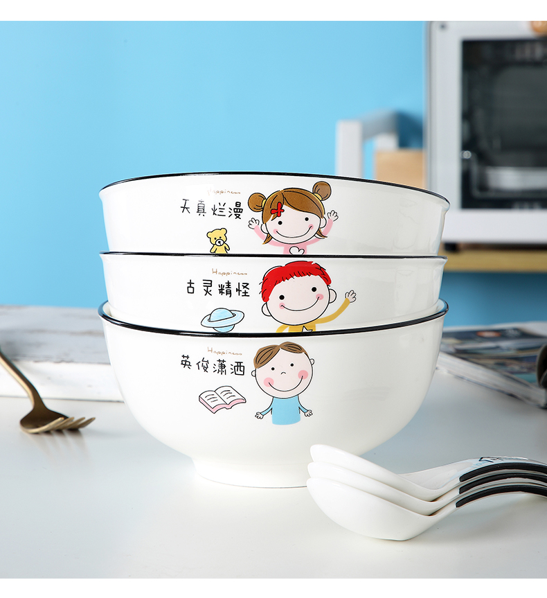 Jingdezhen ceramic bowl home lovely creative move 10 a to eat noodles bowl of a single ipads porcelain tableware suit