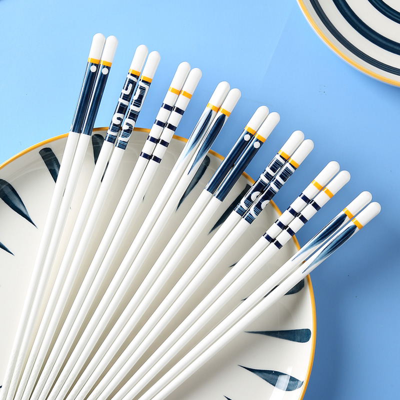 Household web celebrity high - grade ipads China jingdezhen ceramic chopsticks chopsticks antiskid mouldproof the dining table - 10 pairs of suit for gift box