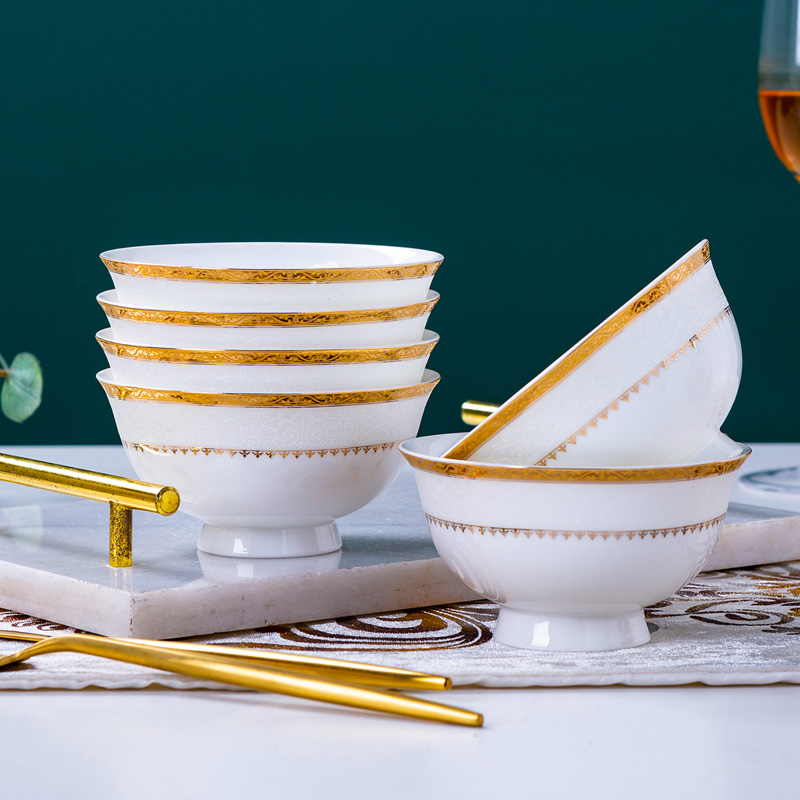 Ceramic bowl 6 with European contracted household individuality creative up phnom penh rainbow such as bowl jingdezhen Ceramic tableware suit
