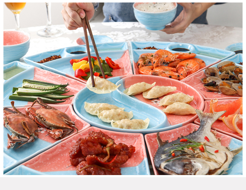 Creative new seafood hot pot dishes suit household ceramics reunion dinner party web celebrity platter tableware