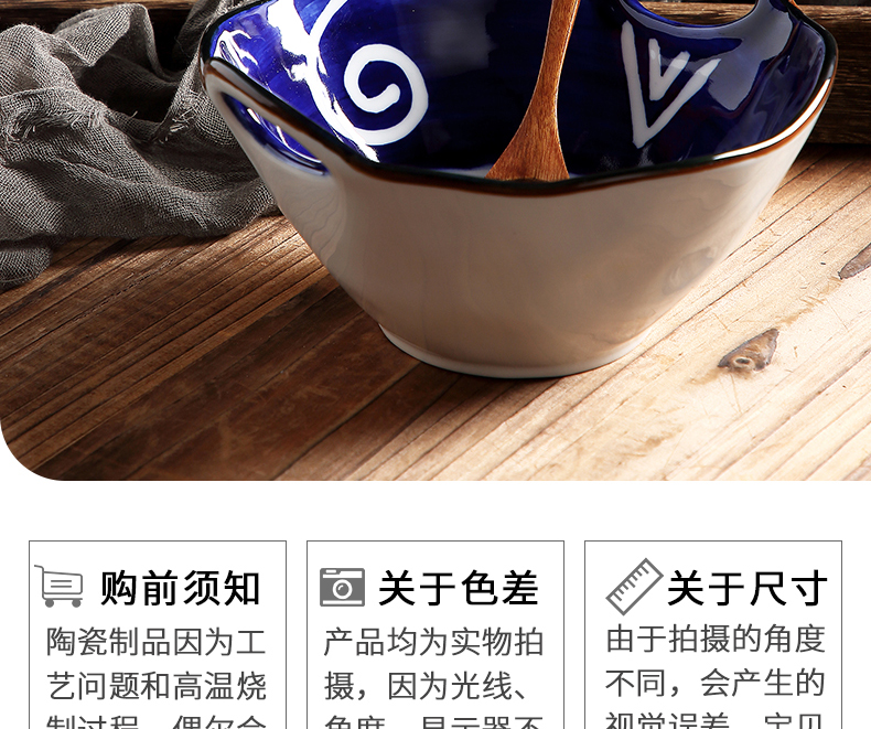 Japanese household ceramic bowl ears pull rainbow such use creative move hat to eat rainbow such as bowl bowl of soup to use a single network red tableware